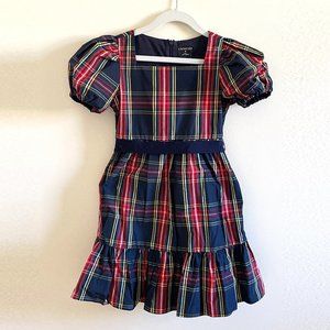 New! J. Crew CrewCuts Puff Sleeve Stewart Tartan Plaid Holiday Dress Size 7